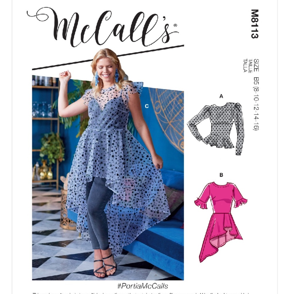 McCall's Sewing Pattern Misses' & Women's Tops With Cup Sizes M8113